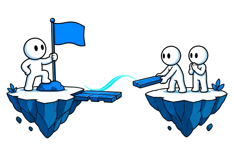 Creators gathering around a shared creative path